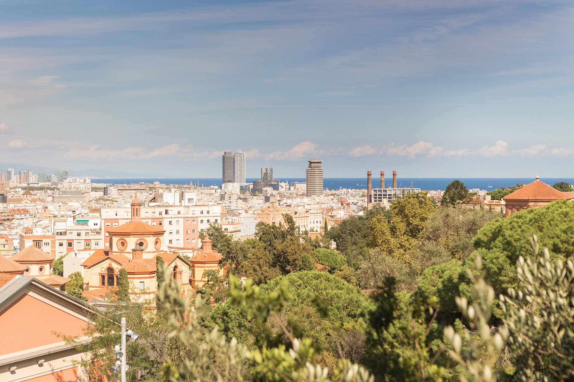 Vue de Barcelone depuis le Palais National